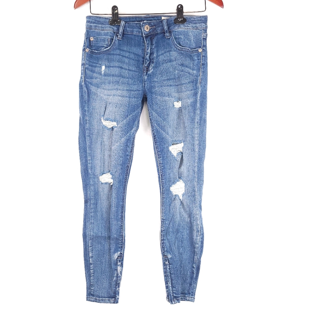 Pistola Destroyed Wash Ankle Zipper Skinny Jeans 28 P6855RON
